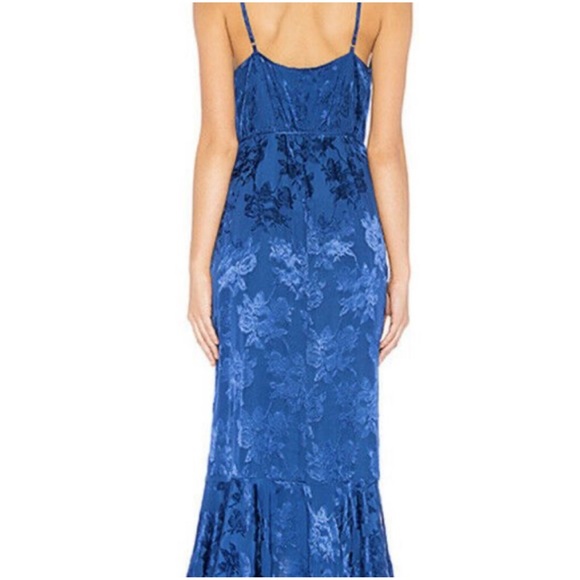 MAJORELLE Albany Midi Wrap Dress in Cobalt Blue Size S - Picture 3 of 8